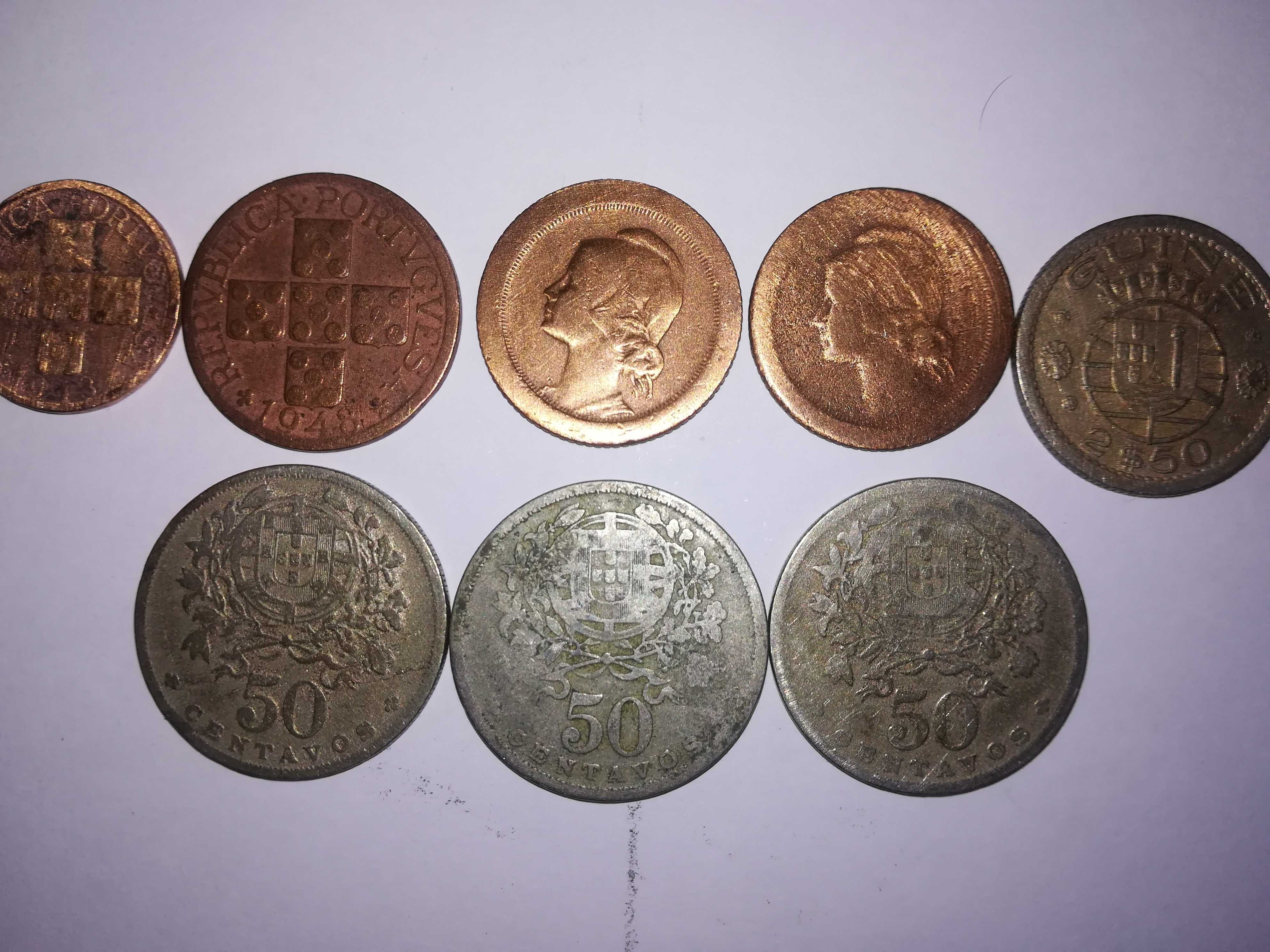 Moedas de 1924 a 1952 e notas de 20$00