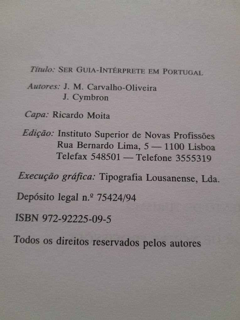 Livro Ser Guia Intérprete em Portugal