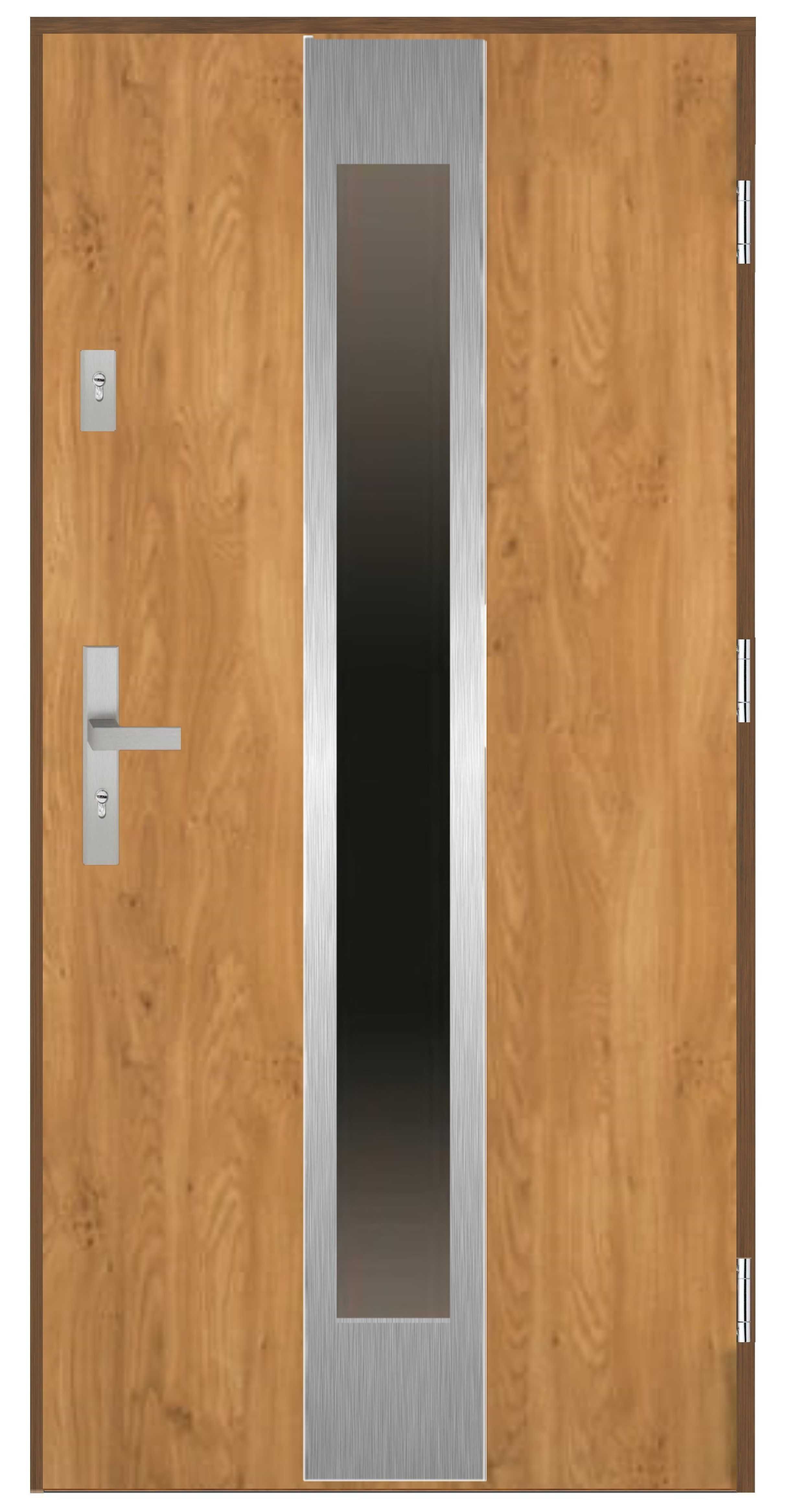 Drzwi stalowe wejściowe 72mm SI-04 INOX Winchester 90 Lewe/prawe