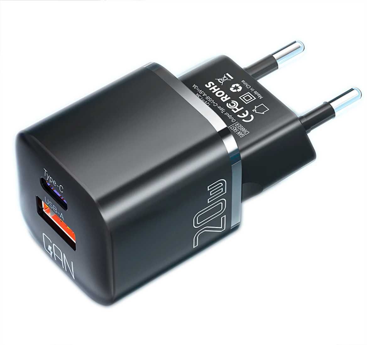 Блок питания Essager 20W на два выхода USB-A + USB Type C