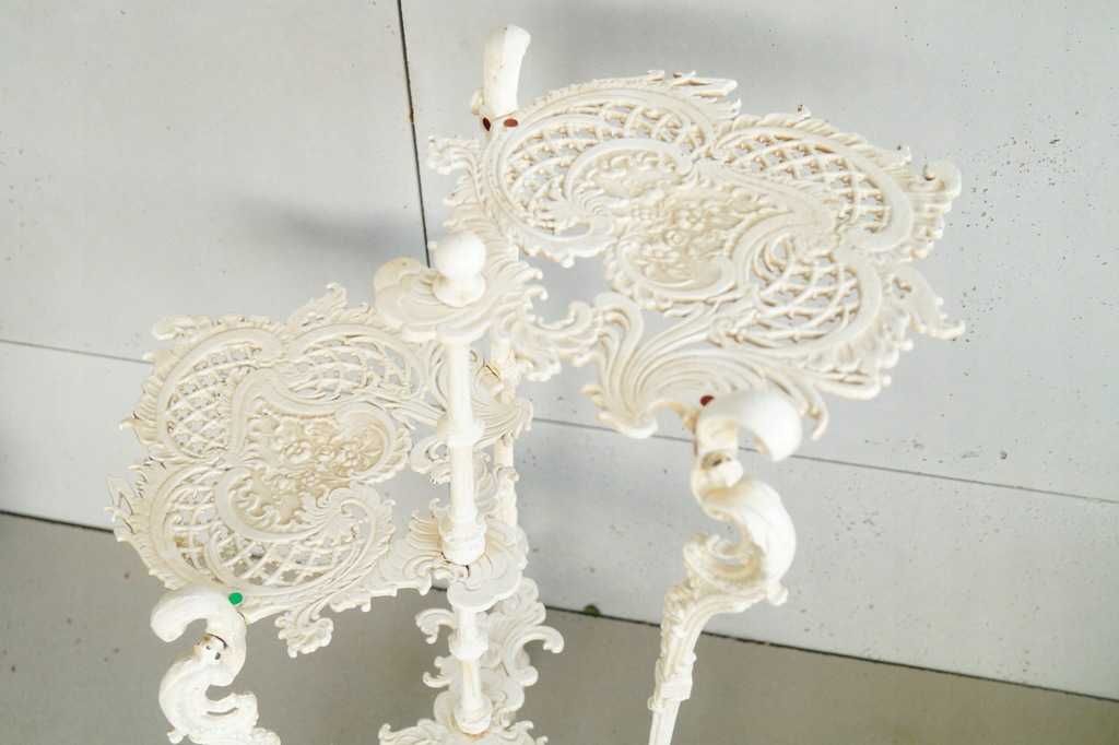 Kwietnik żeliwny piętrowy stolik na kwiaty retro