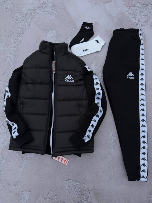 Чоловічий зимній спортивний комплект [3в1] каппа на флісі Kappa S-XXL