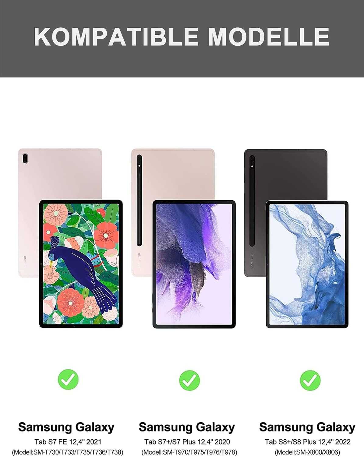 IVEOPPE etui klawiatura touchpad LED Samsung Galaxy Tab S7 FE S7+ S8+