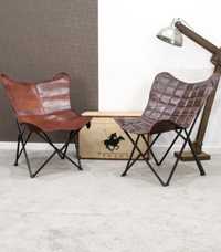 Nowy Fotel wypoczynkowy skórzany typu Butterfly Chair