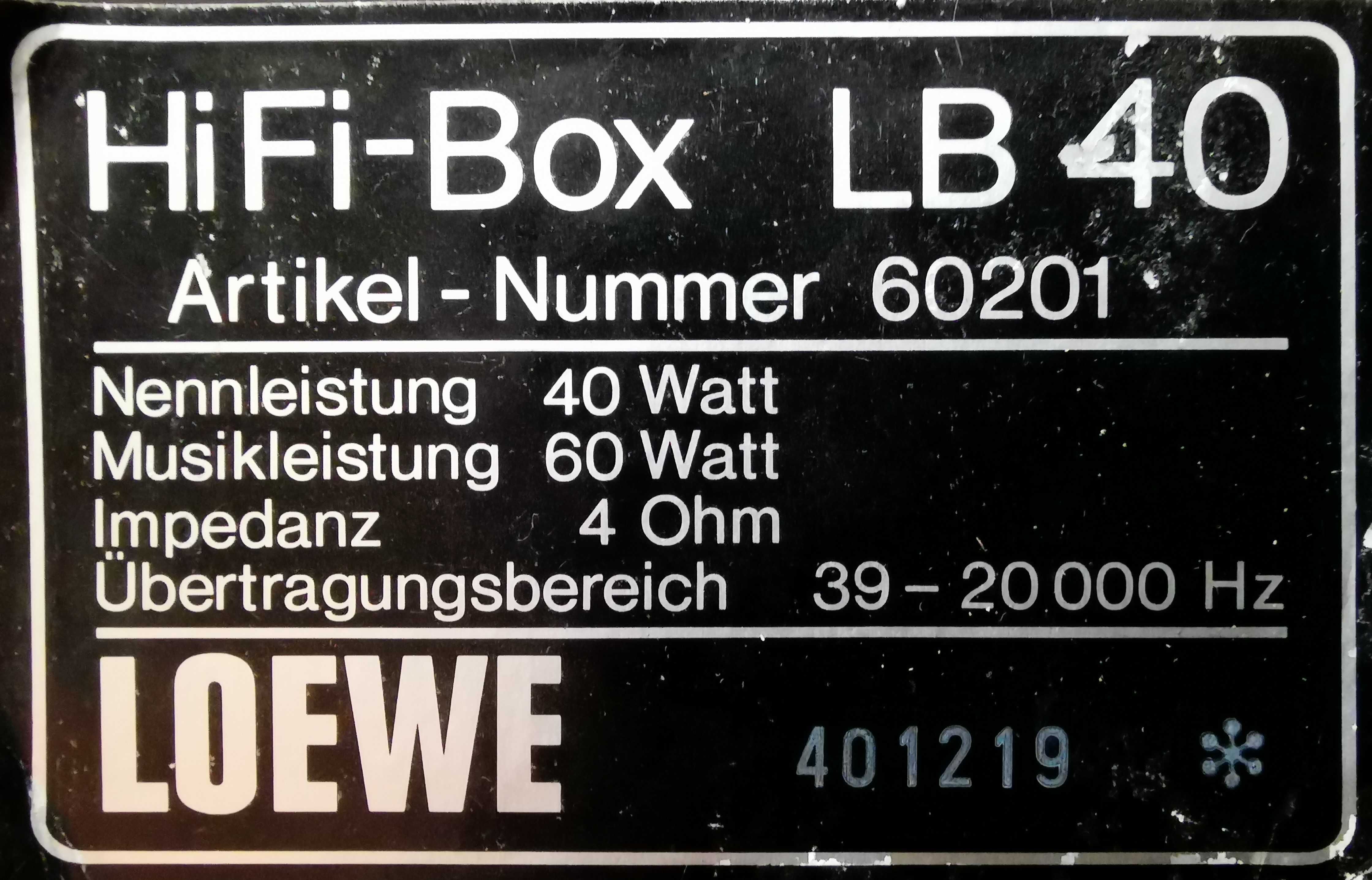 Kolumny głośnikowe stereo Loewe LB-40