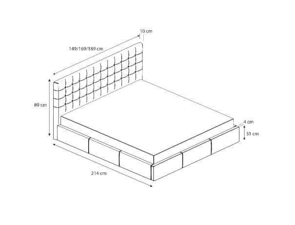Łóżko tapicerowane 90/120/140/160/180x200 Stelaż, podnoszone WERONIKA