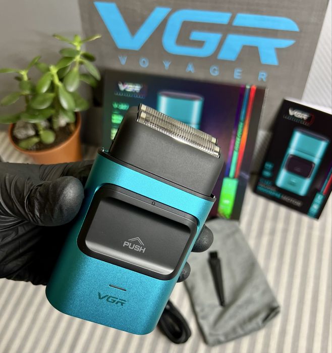 Електробритва VGR V-307 GREEN шейвер,подвійне лезо,2000mAh,9000 RPM