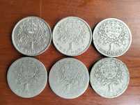 Lote de 6 moedas 1 Escudo