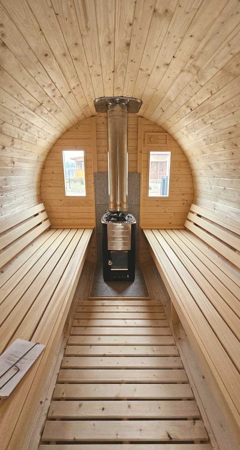 Sauna Ogrodowa beczka 250cm Piec elektryczny 9kW Transport