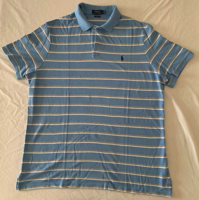 Polo Ralph Lauren azul com riscas – Tamanho XL TG