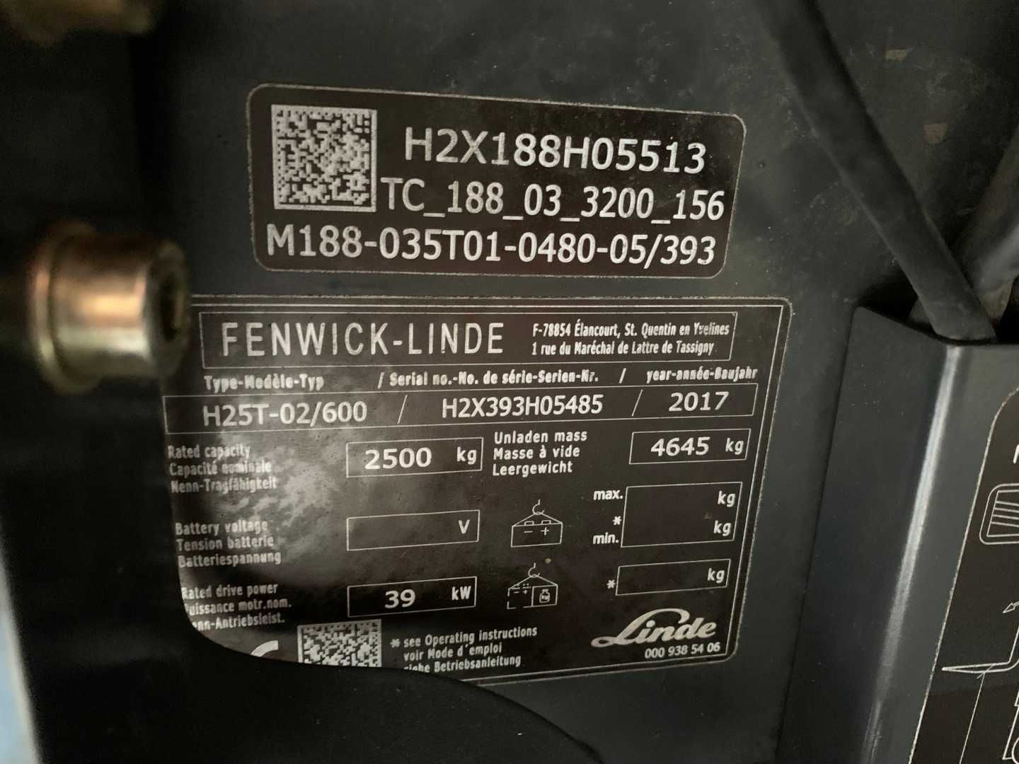 Wózek widłowy Linde H25T-02/600 Kabina Przesuw 2017
