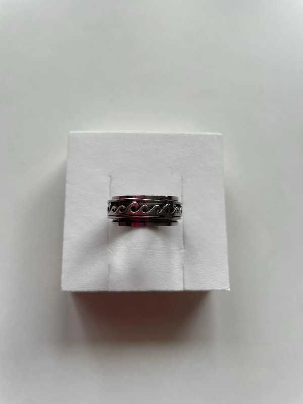 Srebrny antystresowy pierścionek kręcący się 925 17,7mm