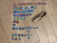 Zestaw 61szt. Metal Tazo Yu Gi Oh + sarkofag