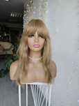Długa peruka z włosów naturalnych Sofi z grzywką naturalny blond 52-60