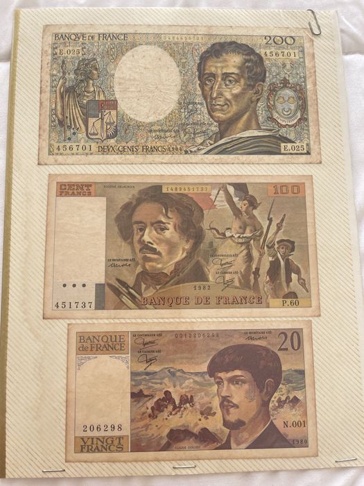 Lote de 10 notas de Portugal e França