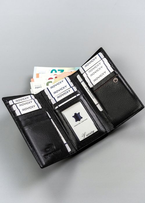 skórzany, średni portfel damski na zatrzask - 4u cavaldi