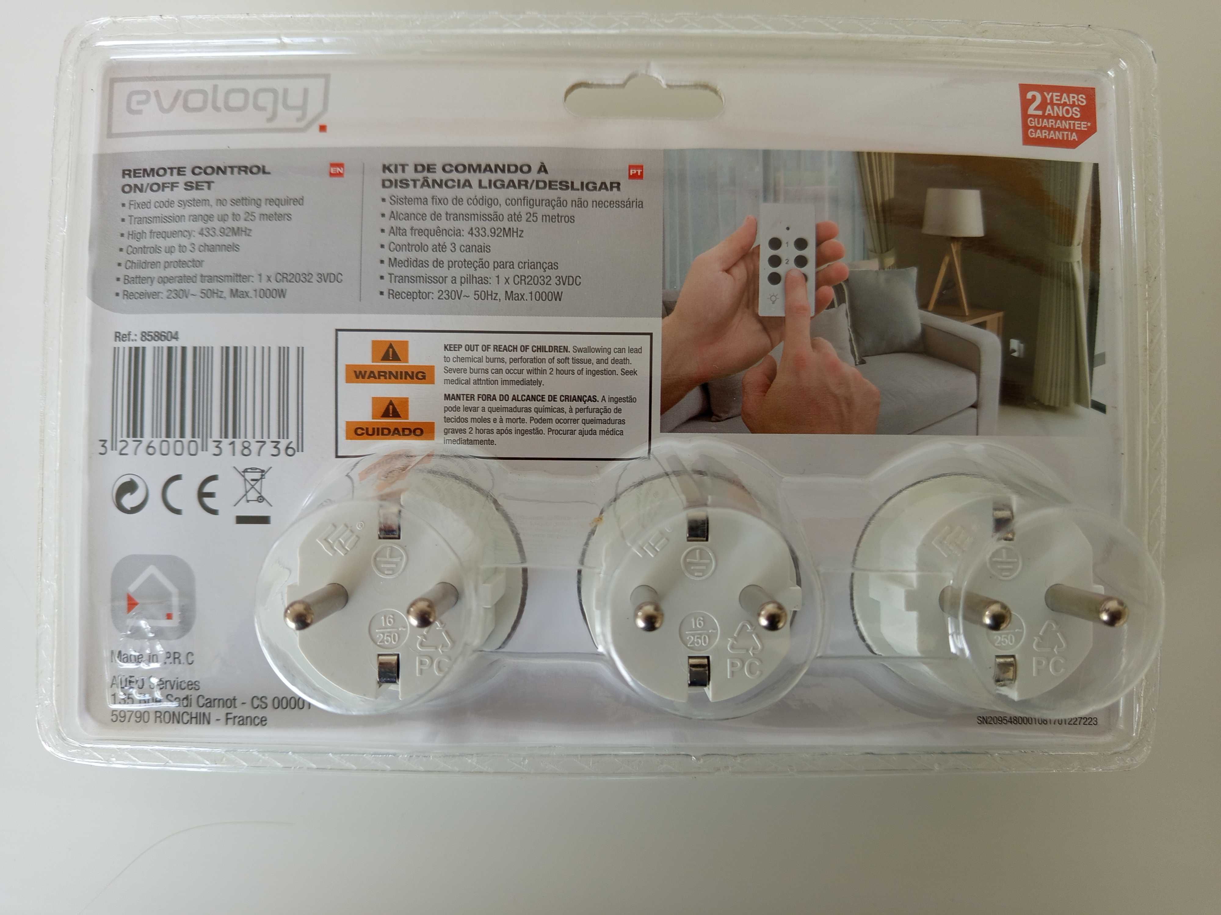kit de comando 3 tomadas com comando à distancia