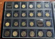 Погодовка из 136 монет СССР дореформы с 1924 года по 1957 год.