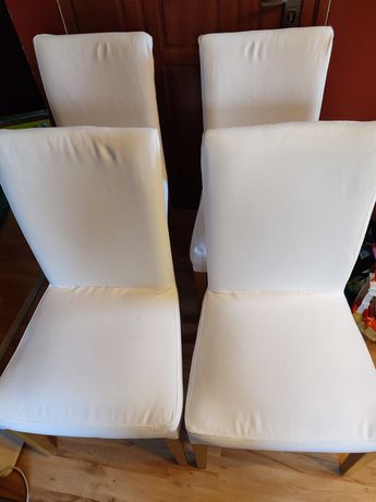 Ikea henriksdal zestaw krzeseł 4 sztuki białe do salonu jadalni