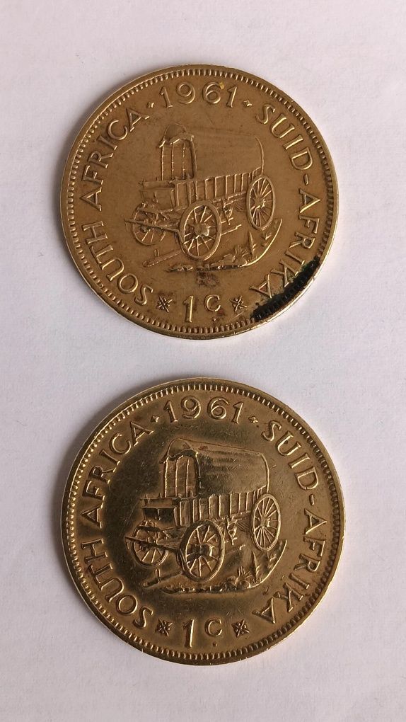 Moedas da África do Sul, 1961 de 1 cêntimo.