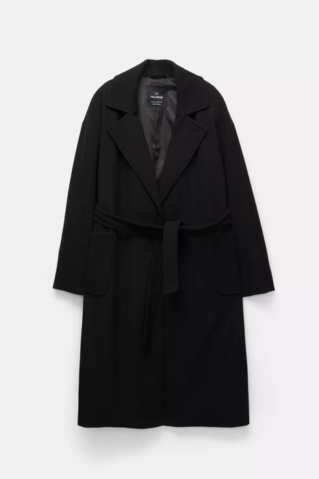 Довге пальто з фетру з поясом pullandbear