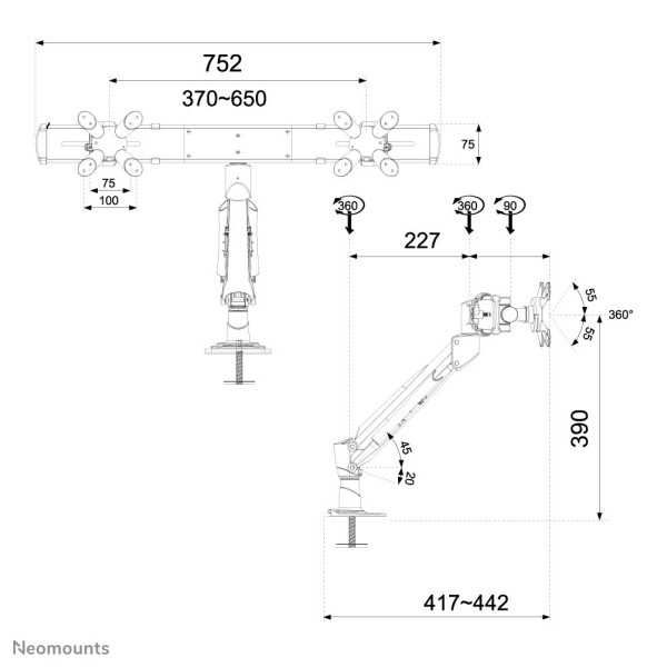 Uchwyt /stojak do monitorów 61 cm (24") Neomounts by Newstar