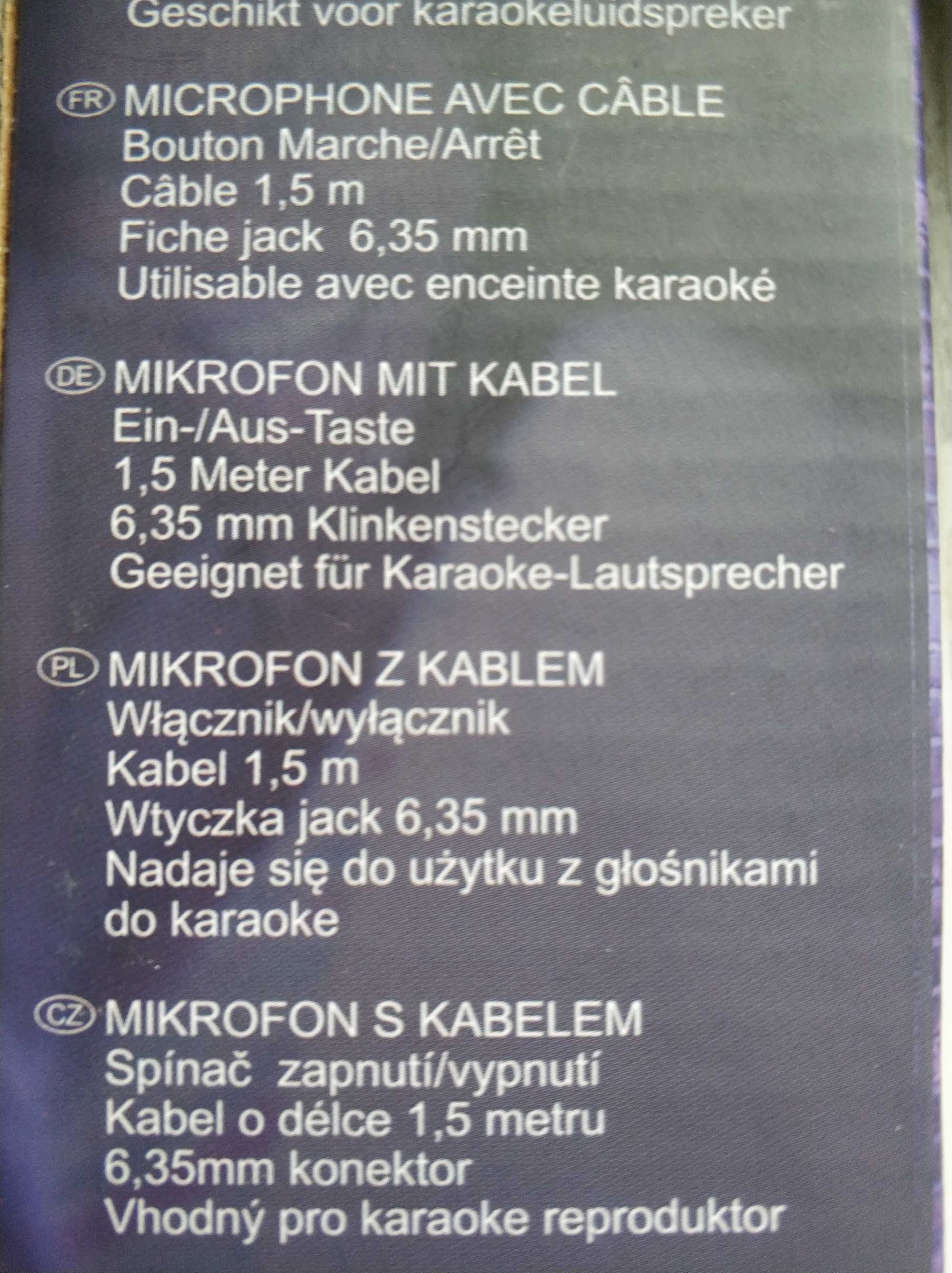 Profesjonalny Mikrofon Do Karaoke Przewodowy Dynamiczny Estradowy Jack