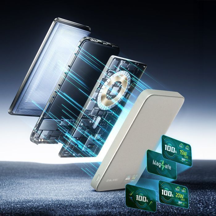 Power Bank 5000mAh BJ-04 Ultra Slim 7,8mm - Typ C - 22,5W magnetyczny