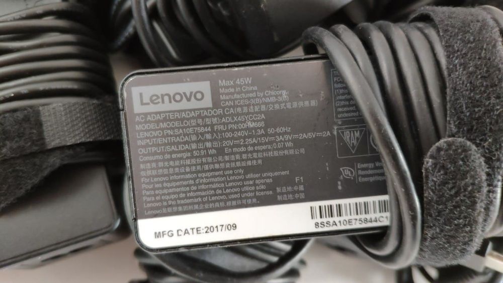 Блок питания Lenovo 45w Type C / 20v 2.25a / 15v 3a / 9v 2a / 5v 2a