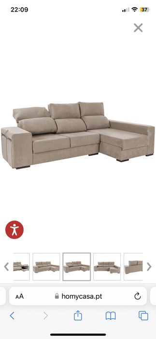 Sofá chaise longue Bege