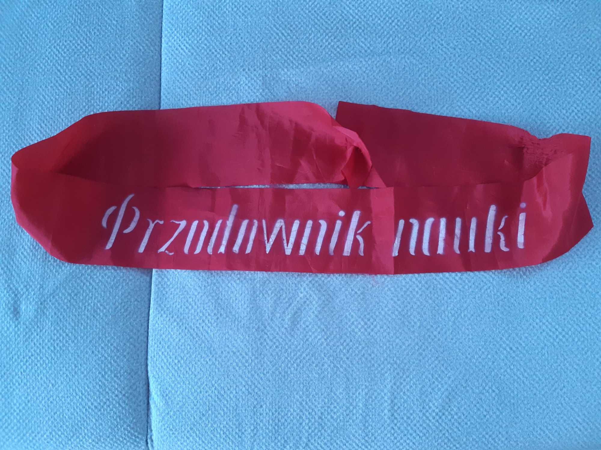 PRL wstęga szarfa Przodownik Nauki