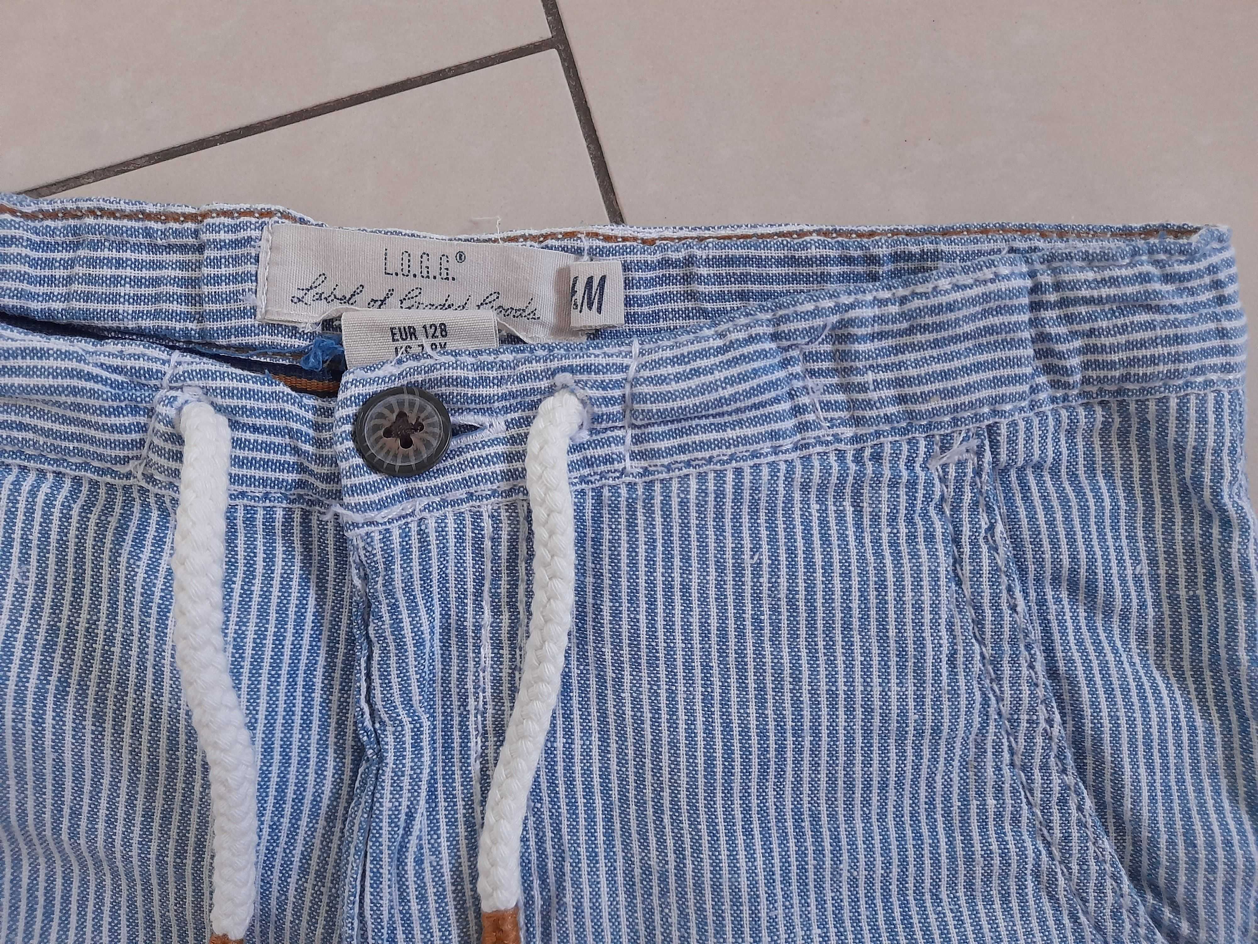 H&M spodenki chłopięce eleganckie len R.128 NOWE