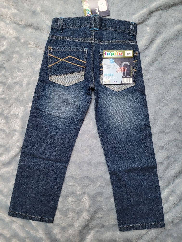 Spodnie jeansy granatowe chłopięce 110 nowe