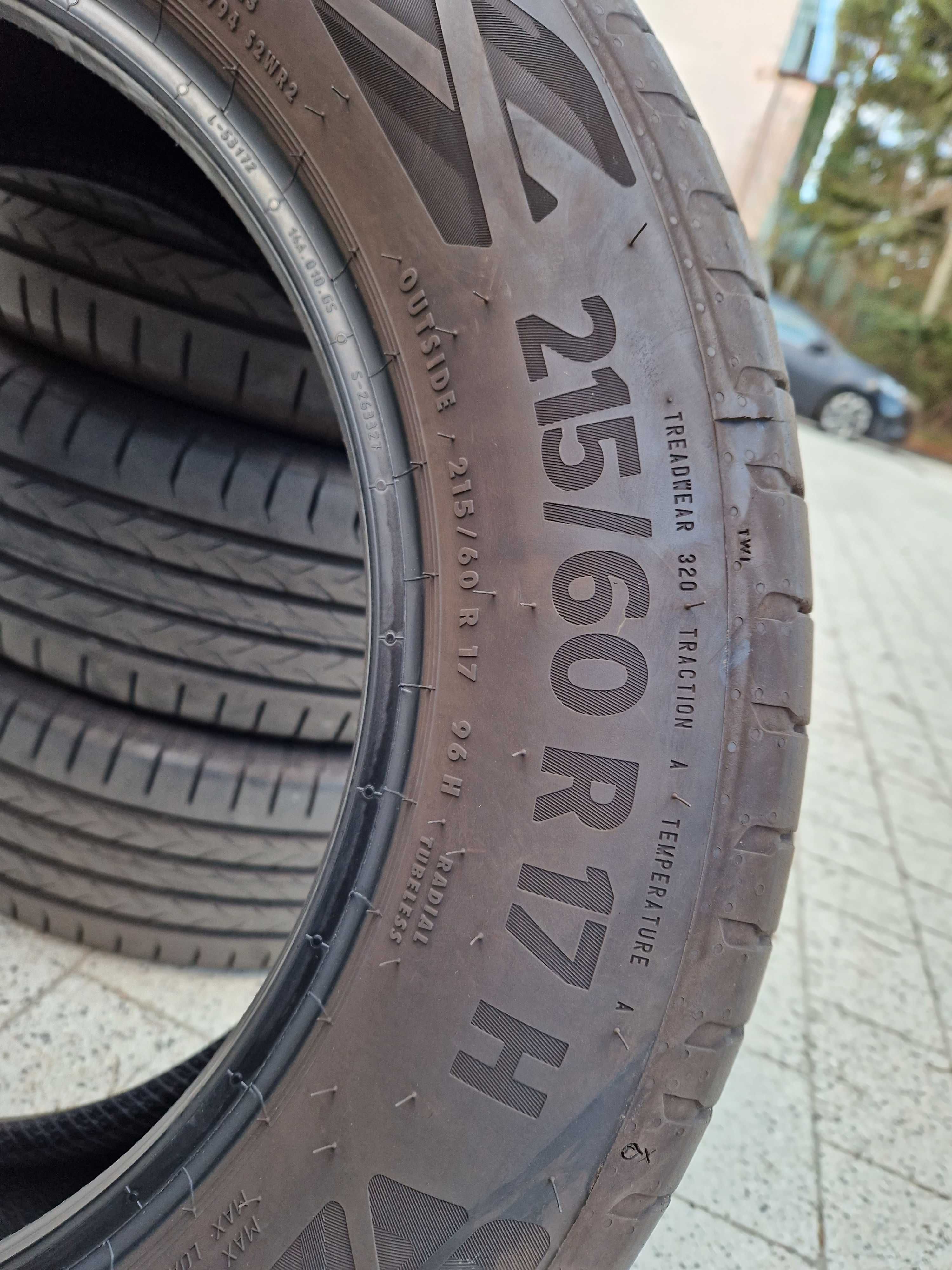 Opony letnie Continental Ecocontact 6 Q 215/60 R17 2022 r. używane