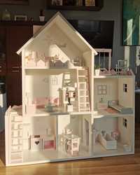Drewniany domek dla lalek Barbie
