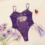 Body Bielizna damska Body koronkowe seksowne M fioletowy