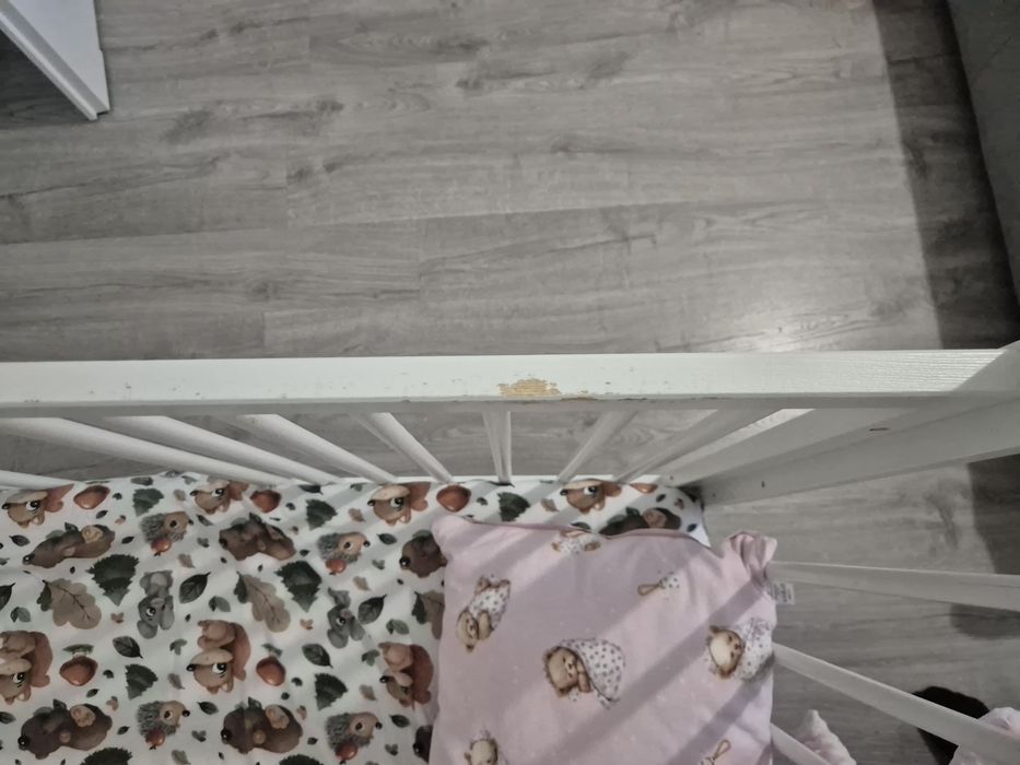 Łóżeczko niemowlęce z materacem 120x60,  białe