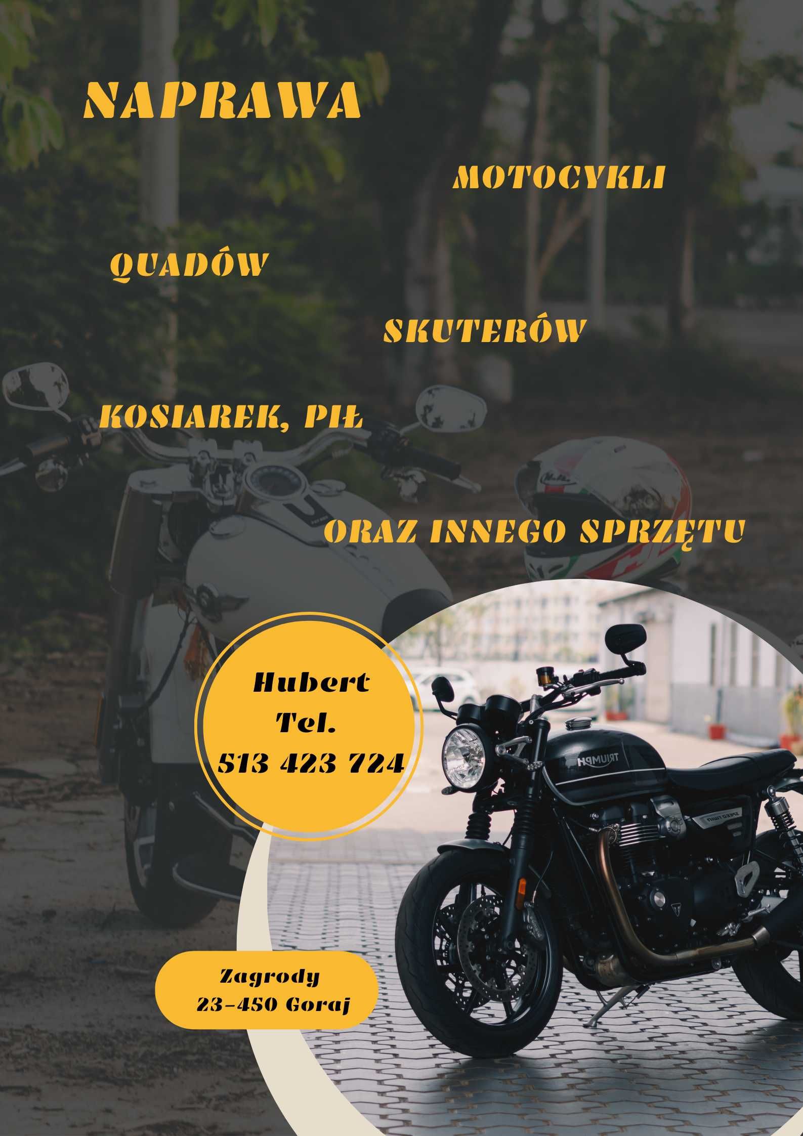 Naprawa motocykli/skuterów/quadów/sprzętu