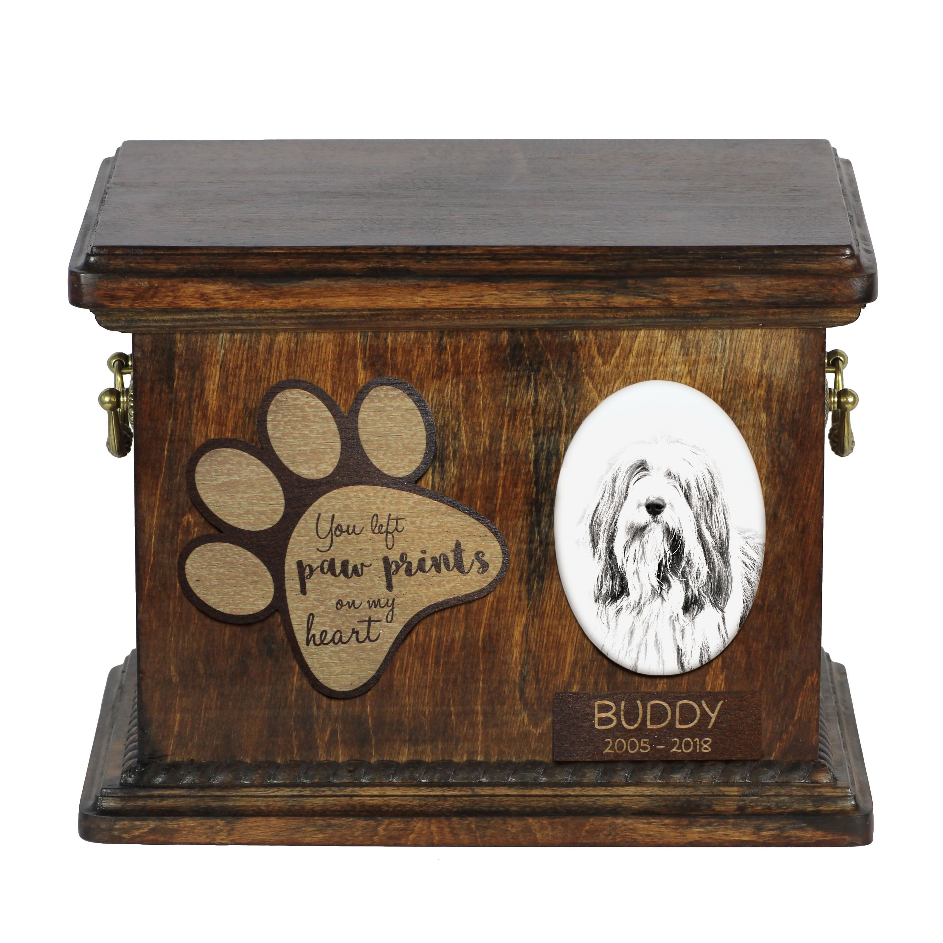 Bearded Collie urna z płytką ceramiczną Art-Dog