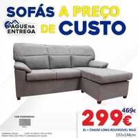 Sofá 2L + Chaise Long Nilo Reversível (192x148cm)