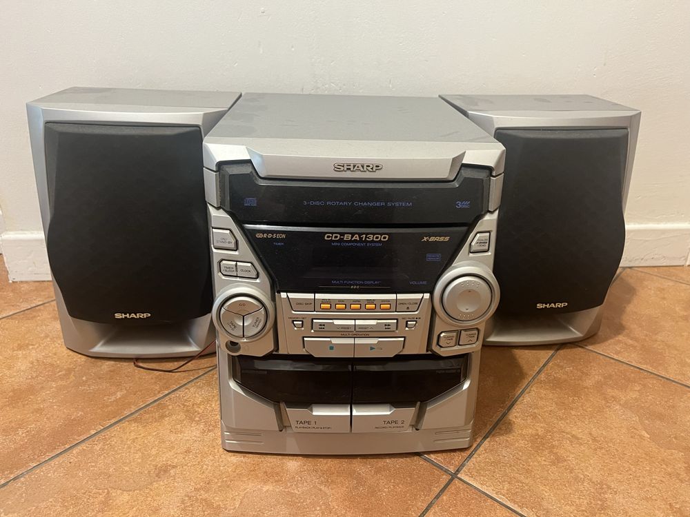 Wieża stereo  Sharp cd, radio, 2 kasety