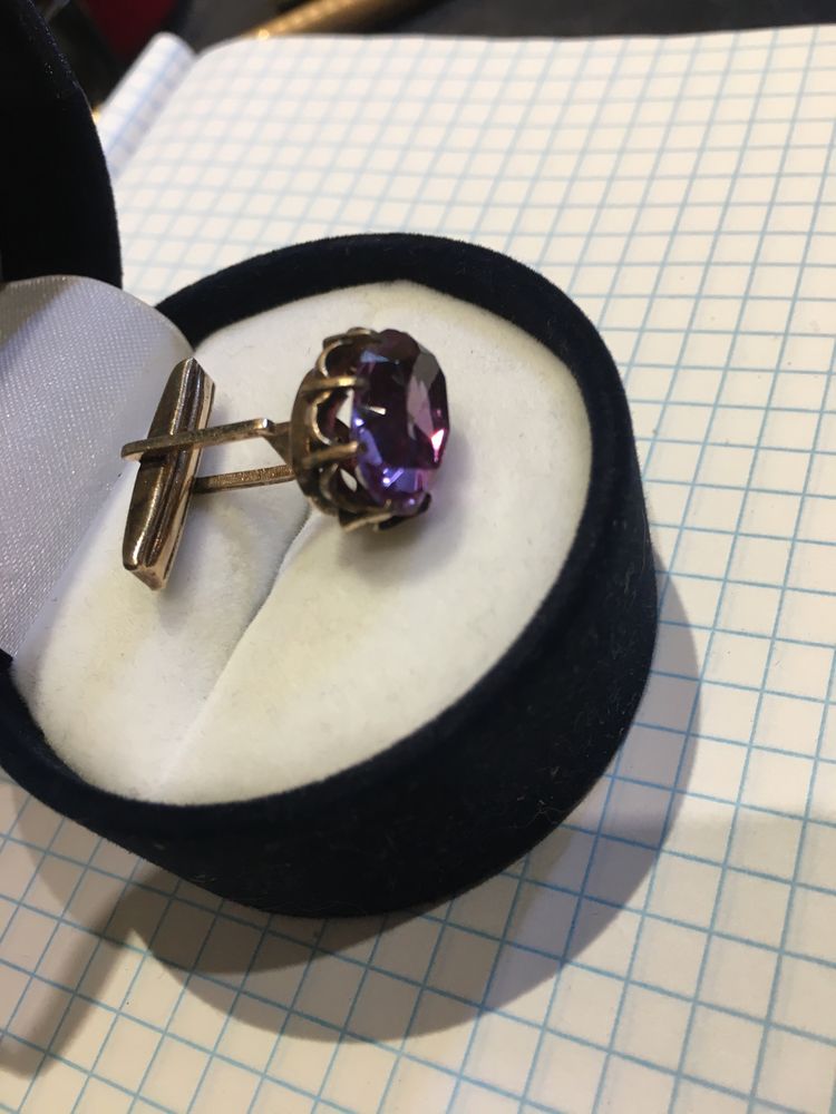 Серебряная запонка СССР 875 пробы Александрит