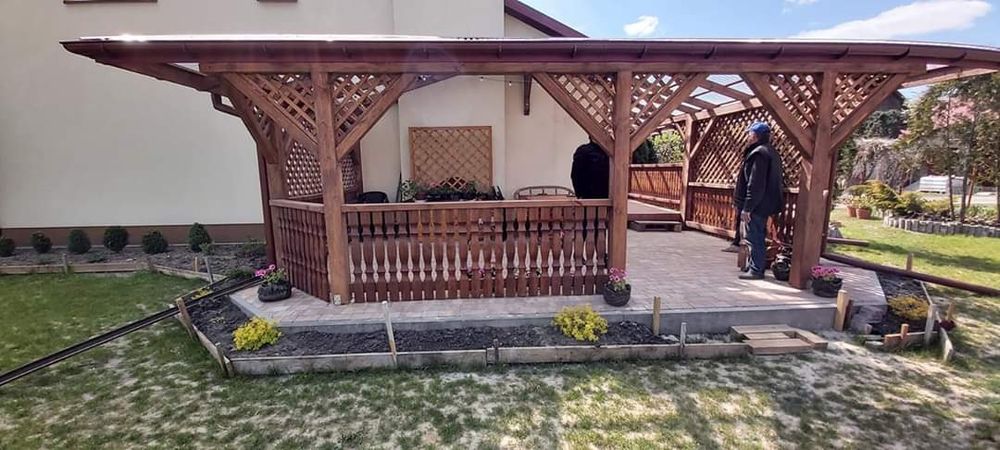 Zadaszenia tarasu altany konstrukcje  z drewna