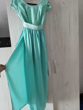 Плаття подвійне бірюзового кольору