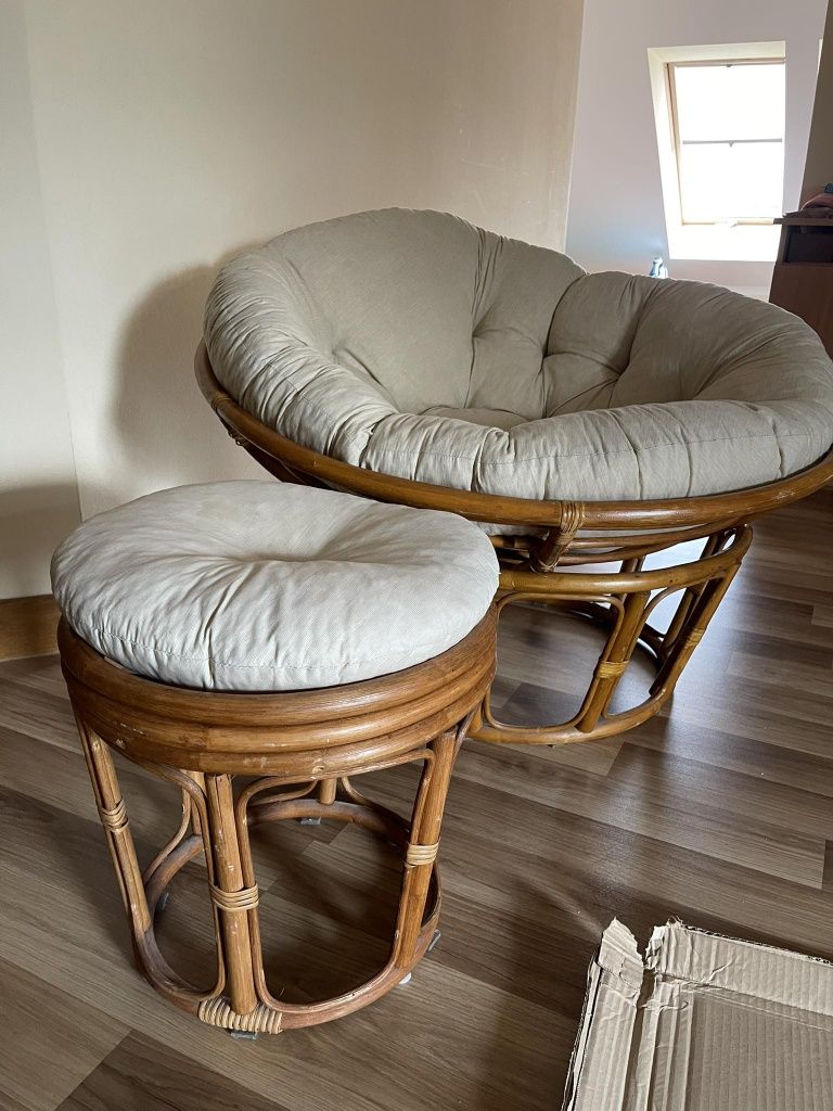 Fotel ratanowy typu papasan