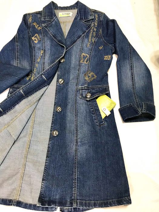 Тренч жіночий демісезонний джинсовий з поясом