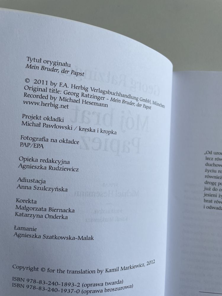 Mój brat papież  Georg Ratzinger