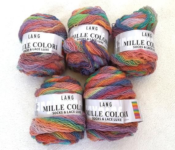Пряжа нитки Mille Colori Socks & Lace Luxe 100гр 400м +схема шали