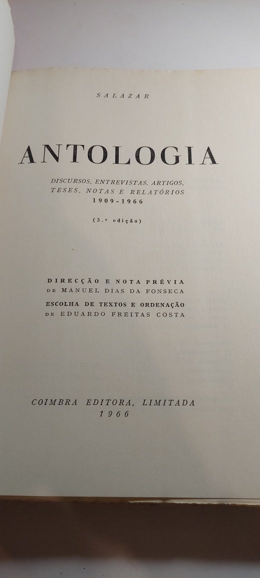 Salazar - Antologia (1909-66, Coimbra Editora)