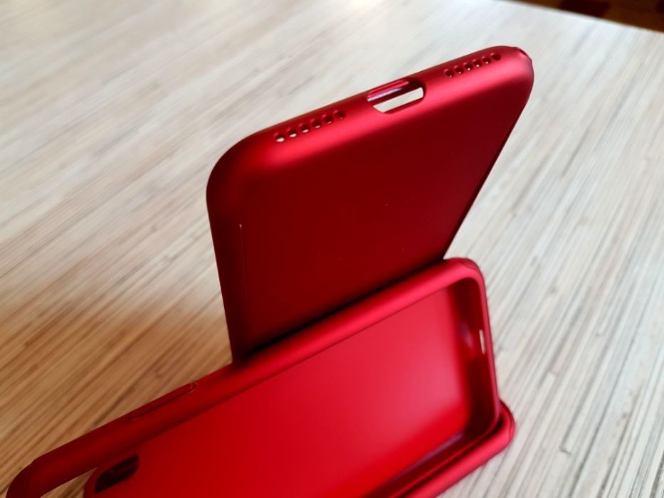 IPHONE X etui case pokrowiec obudowa RED satyna NOWE !